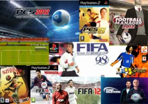A collage of the top 10 best football video games of all time.